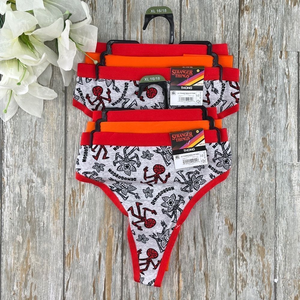 Stranger Things Halloween Thong Panties Underwear 2, 3-Packs Size XL